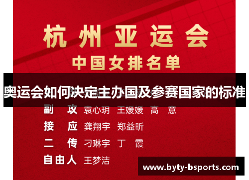 奥运会如何决定主办国及参赛国家的标准